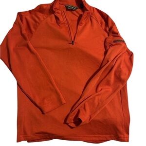 Eddie Bauer Men’s L Orange 1/4 Zip Pullover Stretch Long Sleeve Outdoor